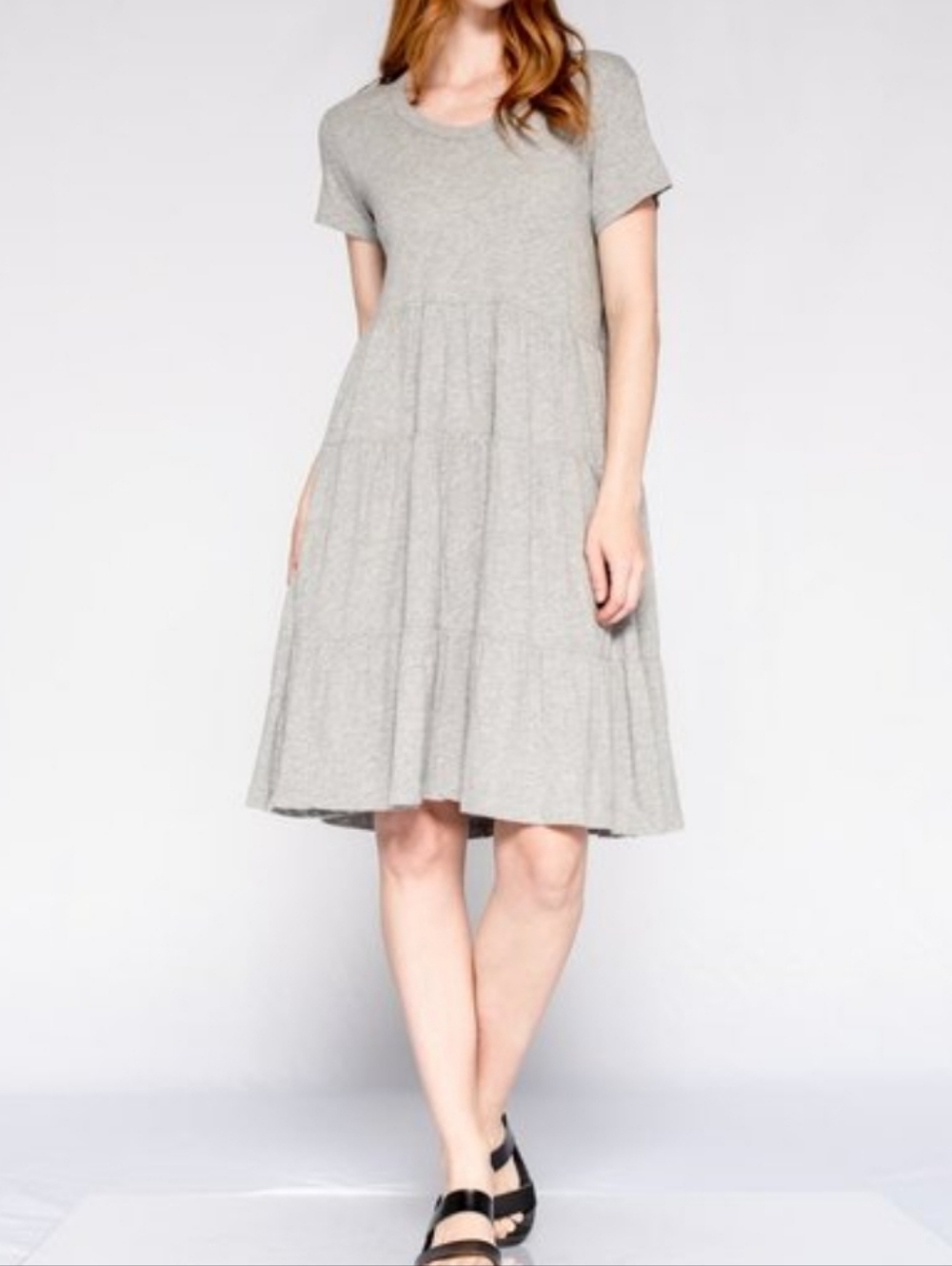 WILT Tiered T-shirt Dress S Gray